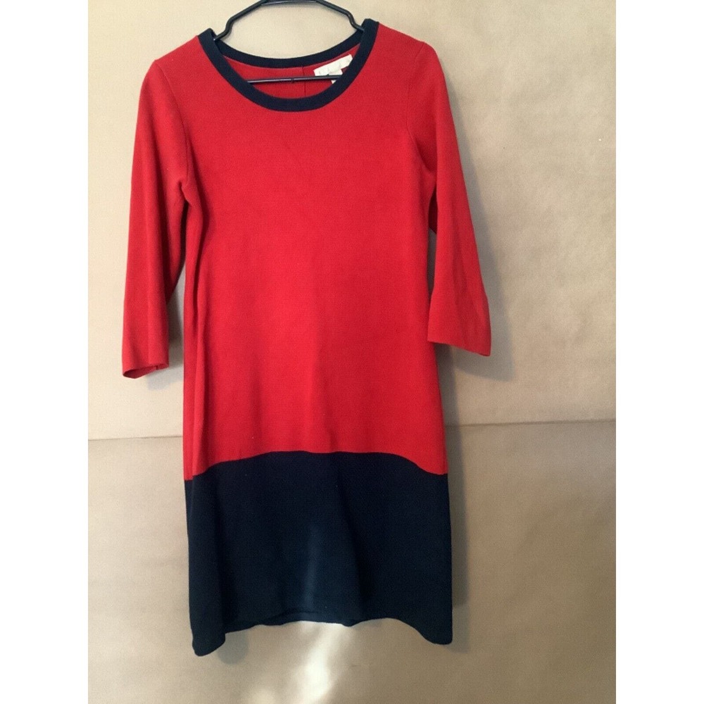 Banana Republic Size S Color Black Shift Sweater Dress Red Black Back Button